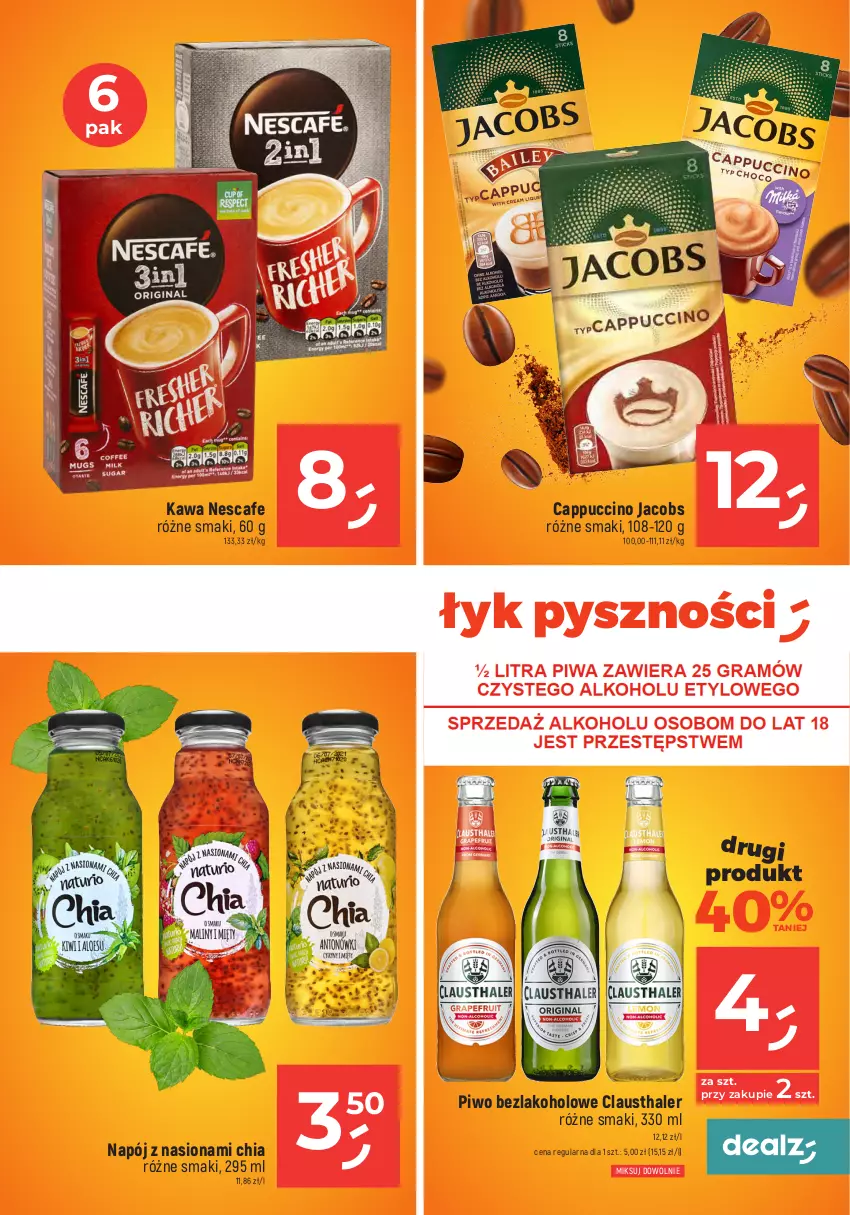 Gazetka promocyjna Dealz - MAKE A DEALZ - ważna 04.05 do 10.05.2023 - strona 9 - produkty: Cappuccino, Chia, Jacobs, Kawa, Lack, Napój, Piwo