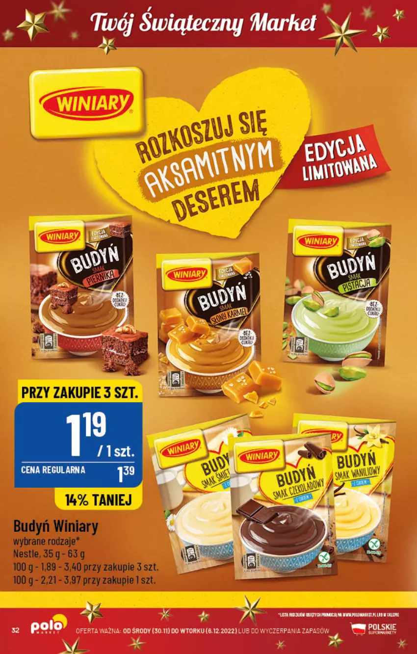 Gazetka promocyjna PoloMarket - Gazetka pomocyjna - ważna 30.11 do 06.12.2022 - strona 32 - produkty: Budyń, Winiary