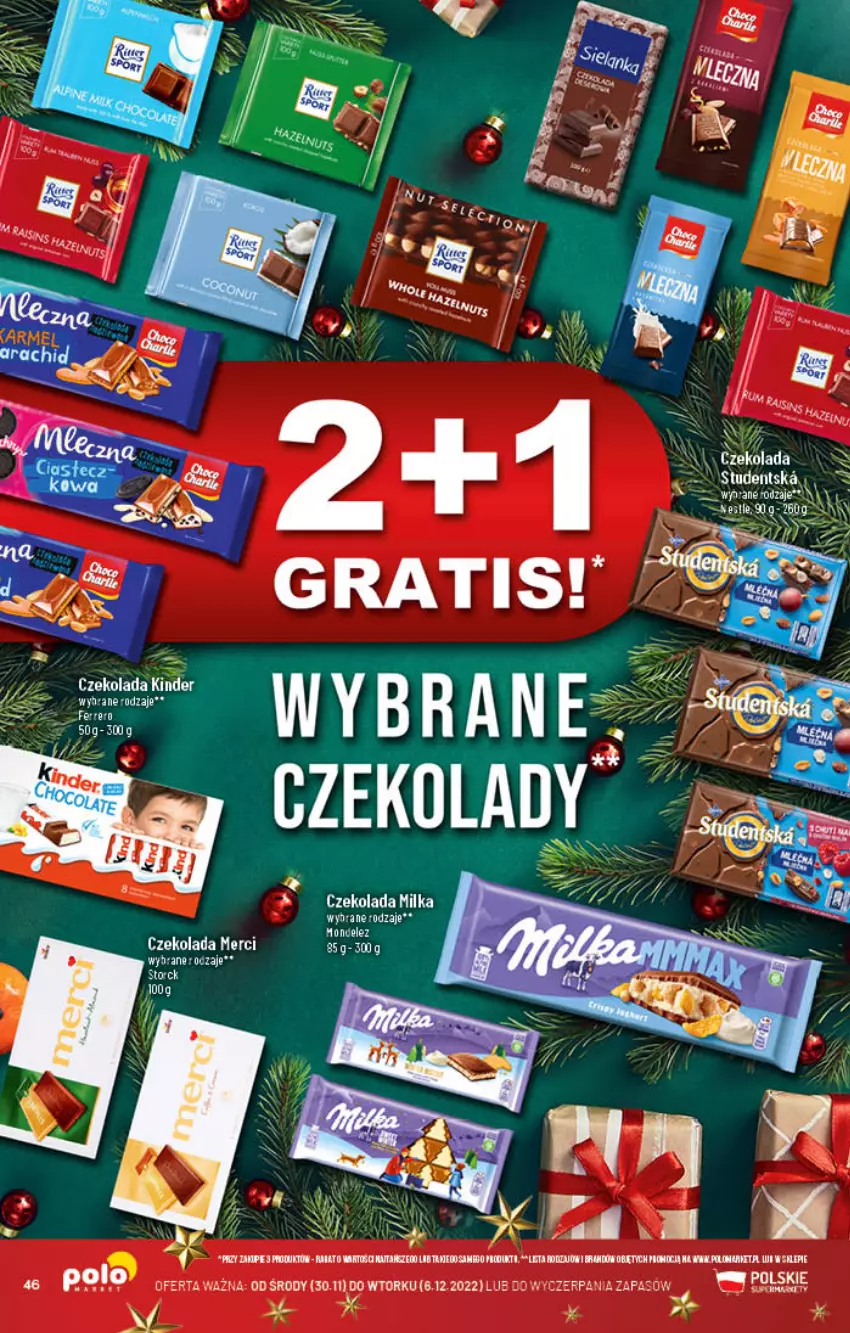 Gazetka promocyjna PoloMarket - Gazetka pomocyjna - ważna 30.11 do 06.12.2022 - strona 46 - produkty: Czekolada, Kinder, Merci, Milka