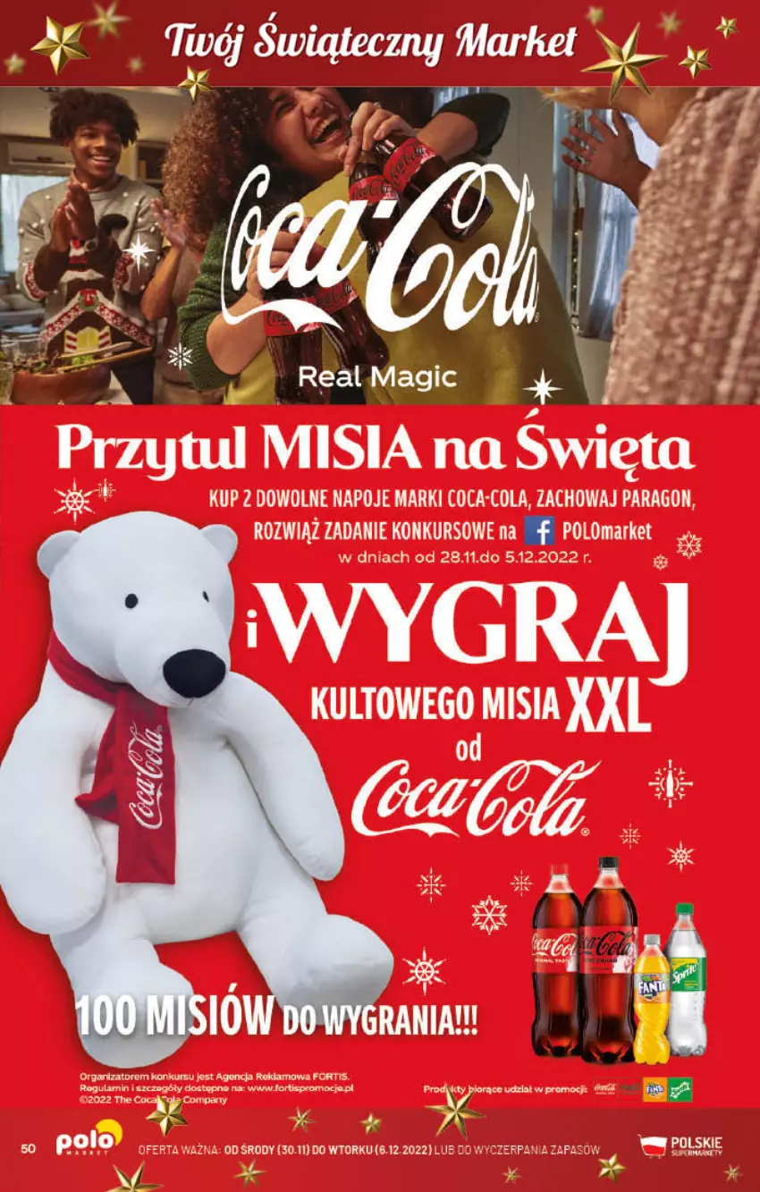 Gazetka promocyjna PoloMarket - Gazetka pomocyjna - ważna 30.11 do 06.12.2022 - strona 50 - produkty: Coca-Cola, Fa, Gra, Napoje