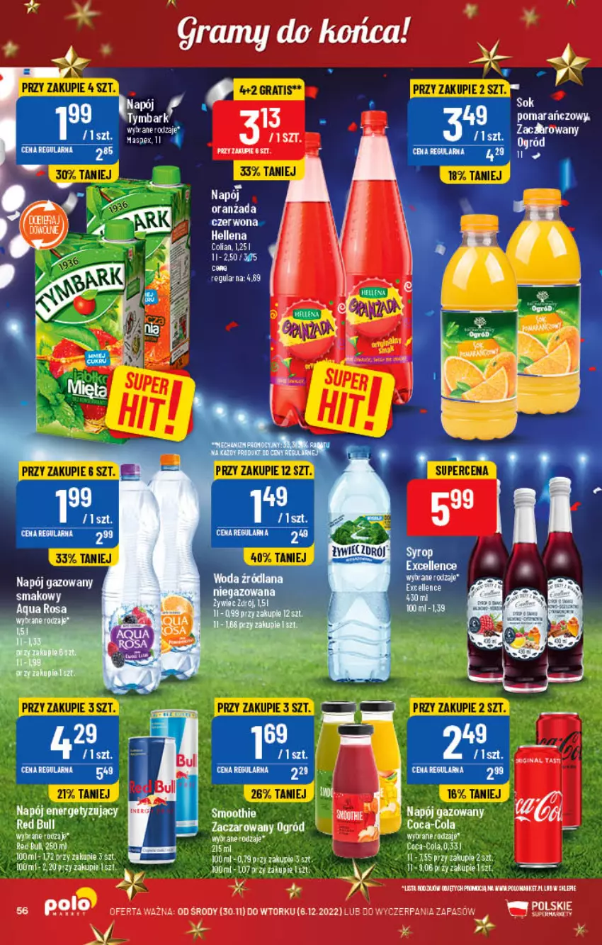 Gazetka promocyjna PoloMarket - Gazetka pomocyjna - ważna 30.11 do 06.12.2022 - strona 56 - produkty: Coca-Cola, Hellena, Moto e, Napój, Napój gazowany, Ogród, Red Bull