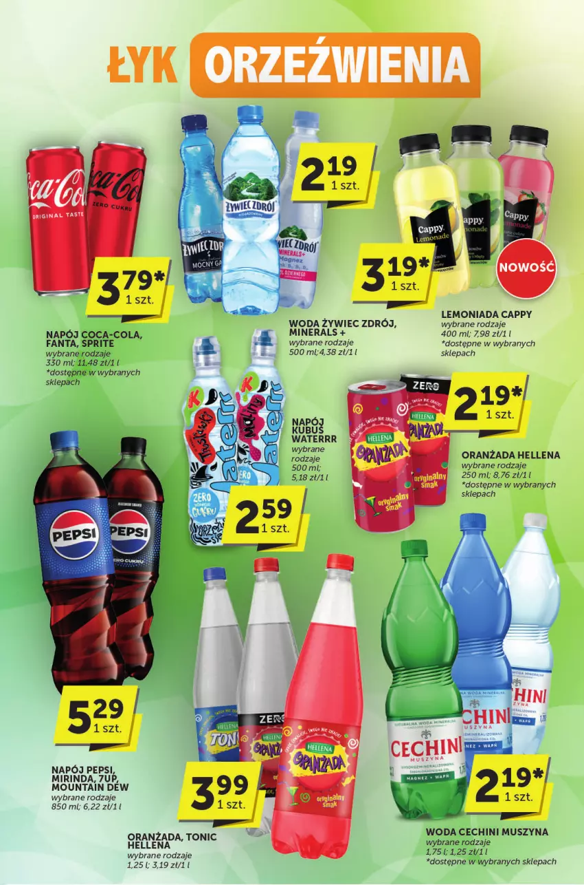 Gazetka promocyjna ABC - ważna 15.05 do 27.05.2025 - strona 23 - produkty: 7up, Cappy, Coca-Cola, Fa, Fanta, Hellena, Lemoniada, Mirinda, Mus, Napój, Oranżada, Pepsi, Sprite, Szyna, Woda