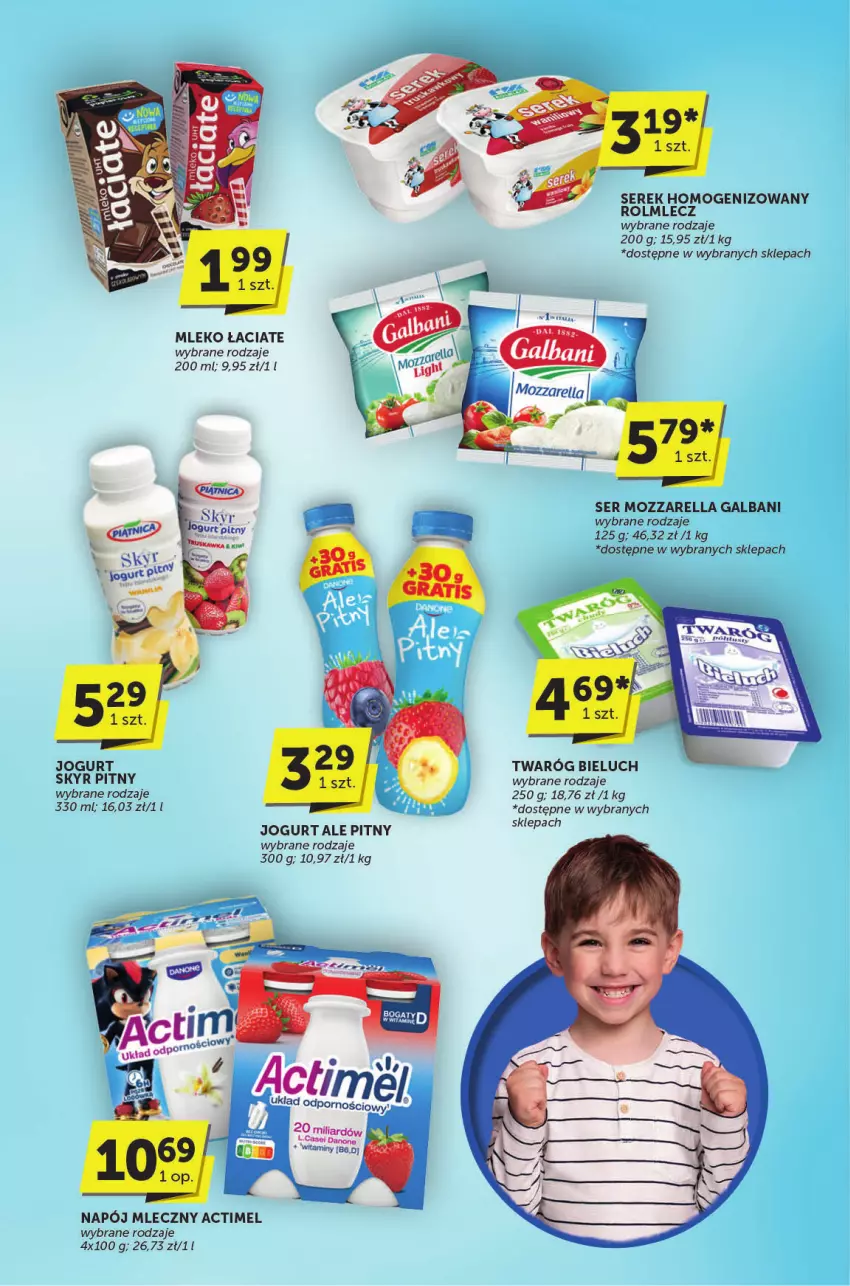 Gazetka promocyjna ABC - ważna 15.05 do 27.05.2025 - strona 4 - produkty: Actimel, Bieluch, Galbani, Jogurt, Mleko, Mozzarella, Napój, Napój mleczny, Rolmlecz, Ser, Serek, Serek homogenizowany, Twaróg