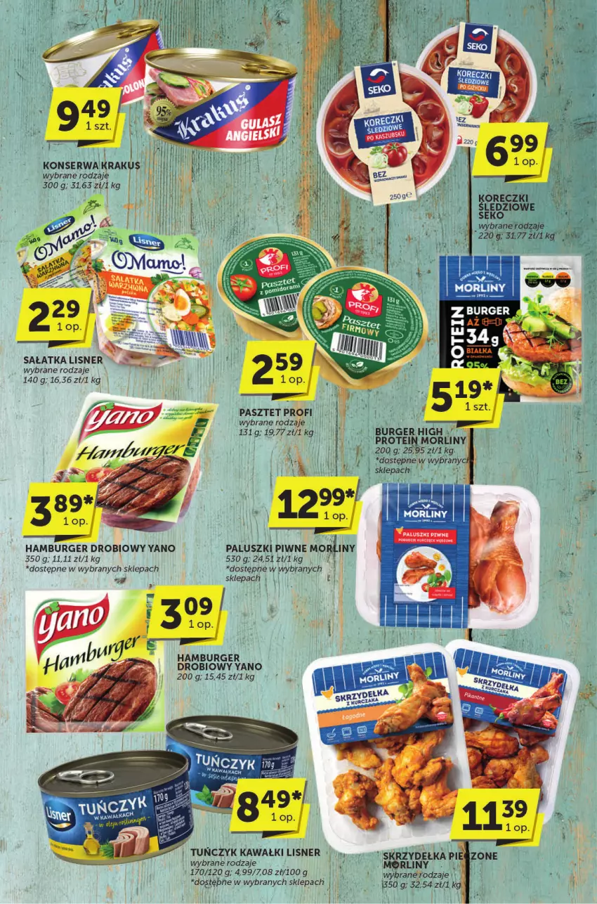Gazetka promocyjna ABC - ważna 15.05 do 27.05.2025 - strona 9 - produkty: Burger, Hamburger, Kawa, Krakus, Lisner, Morliny, Pasztet, Sałat, Sałatka, SEKO, Ser, Tuńczyk