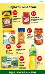 Gazetka promocyjna Żabka - Gazetka - ważna od 31.01 do 31.01.2023 - strona 38 - produkty: Kurczak, Lubella, Pierogi, Koncentrat pomidorowy, Makaron, Frosta, Kujawski, Ryż, Bell, Sonko, Bella, Pudliszki, Olej, Ryż biały, Szpinak