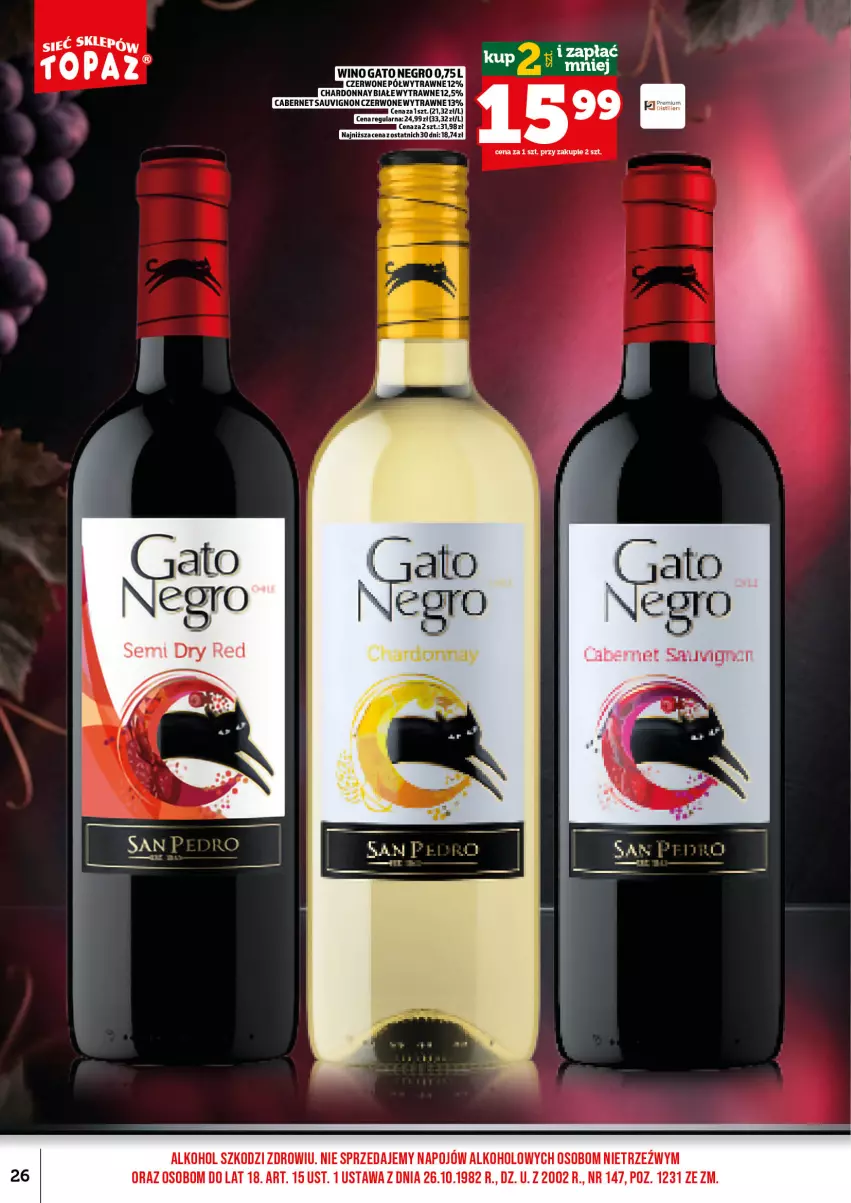 Gazetka promocyjna Topaz - Gazetka - ważna 01.09 do 15.09.2026 - strona 28 - produkty: Cabernet Sauvignon, Fa, Top