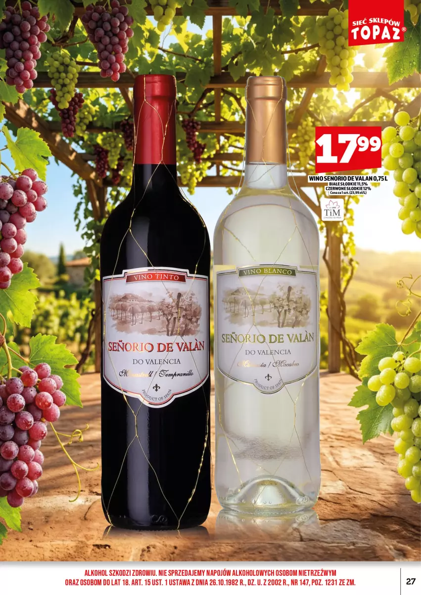 Gazetka promocyjna Topaz - Gazetka - ważna 01.09 do 15.09.2026 - strona 29 - produkty: Wino