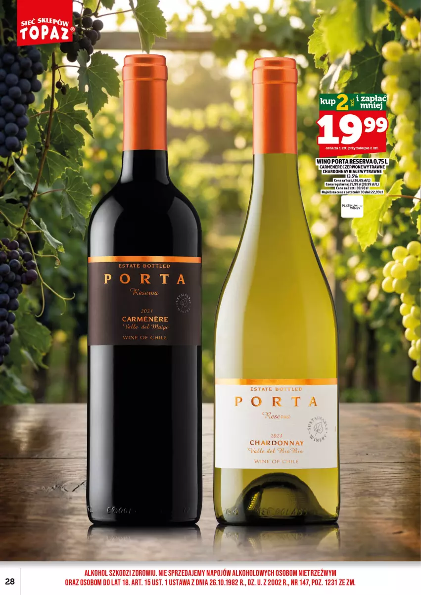 Gazetka promocyjna Topaz - Gazetka - ważna 01.09 do 15.09.2026 - strona 30 - produkty: Chardonnay, Por, Ser, Wino