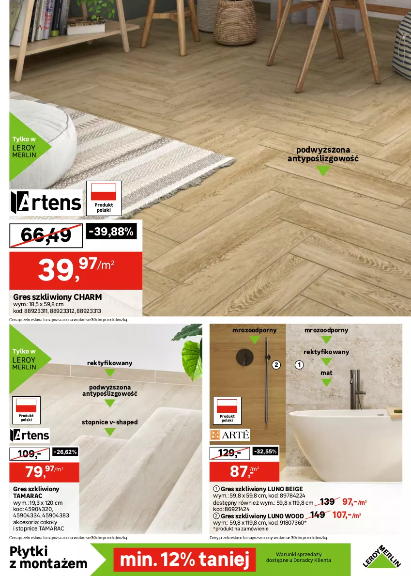 Gazetka promocyjna Leroy Merlin - Gazetka Leroy Merlin - ważna 22.04 do 19.05.2026 - strona 27 - produkty: Gres, Gres szkliwiony, Płytka, Por, Top