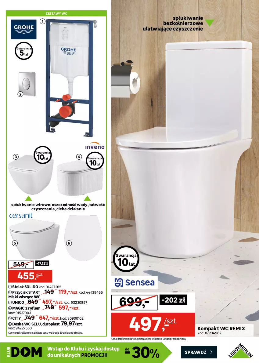 Gazetka promocyjna Leroy Merlin - Gazetka Leroy Merlin - ważna 22.04 do 19.05.2026 - strona 35 - produkty: Bateria, Bateria umywalkowa, Gra, Grafika, Kompakt WC, Miska, Miska wisząca