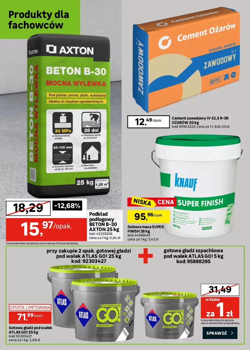 Gazetka promocyjna Leroy Merlin - Gazetka Leroy Merlin - ważna 22.04 do 19.05.2026 - strona 42 - produkty: Cement, Fa, Finish, Geoflex, Gładź szpachlowa, Grunt, Klej, Klej elastyczny, Podkład, Podkład podłogowy, Por, Sok, Wałek, Zaprawa klejowa