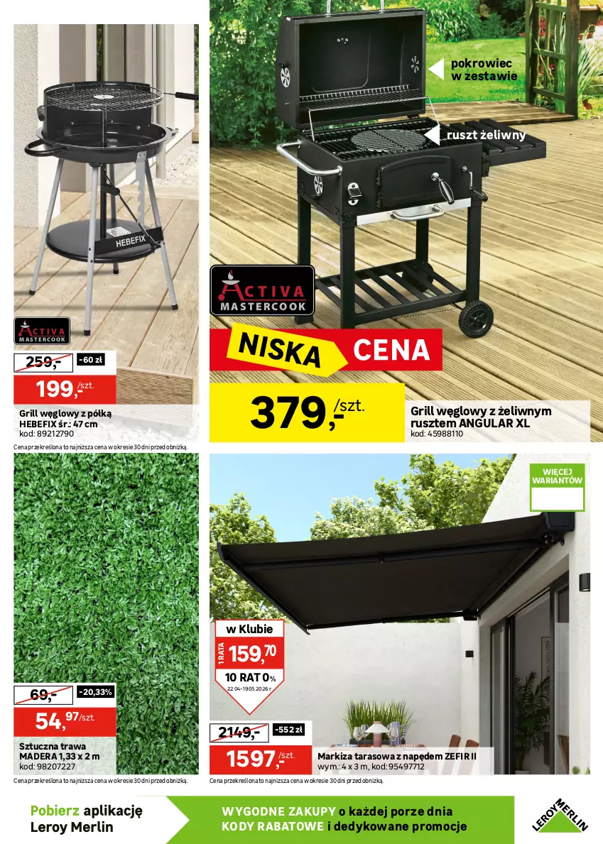 Gazetka promocyjna Leroy Merlin - Gazetka Leroy Merlin - ważna 22.04 do 19.05.2026 - strona 5 - produkty: Dzieci, Fotel, Gra, Grafika, Grill, Markiza, Pokrowiec, Por