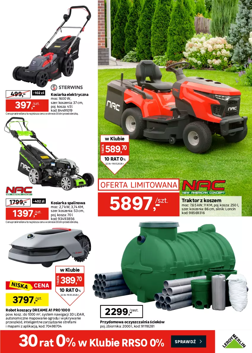 Gazetka promocyjna Leroy Merlin - Gazetka Leroy Merlin - ważna 22.04 do 19.05.2026 - strona 9 - produkty: Control, Fa, Gra, Grafika, Intel, Kärcher, Kosiarka, Kosz, Myjka ciśnieniowa, Nawigacji, Parownica, Robot, Szampon, Traktor