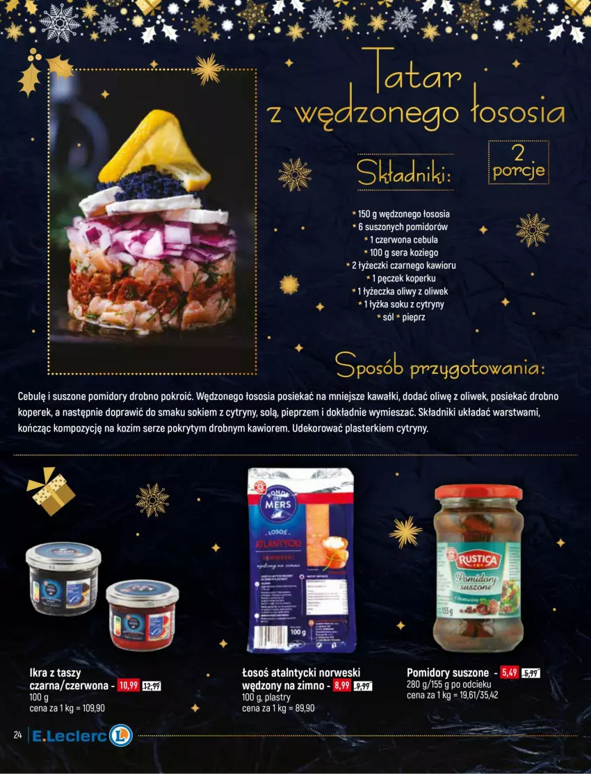 Gazetka promocyjna E Leclerc - ważna 14.12 do 24.12.2021 - strona 24 - produkty: Cebula, Cytryny, Kawa, Kawior, Pieprz, Plasterki, Pomidory, Ser, Sok, Sól, Sos, Suszone pomidory