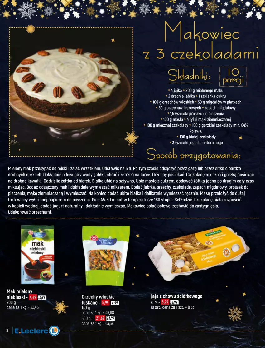 Gazetka promocyjna E Leclerc - ważna 14.12 do 24.12.2021 - strona 8 - produkty: Cynk, Jabłka, Jaja, Jogurt, Jogurt naturalny, Kawa, Makowiec, Masło, Mikser, Papier, Piec, Proszek do pieczenia, Ser, Sitko, Szklanka, Top