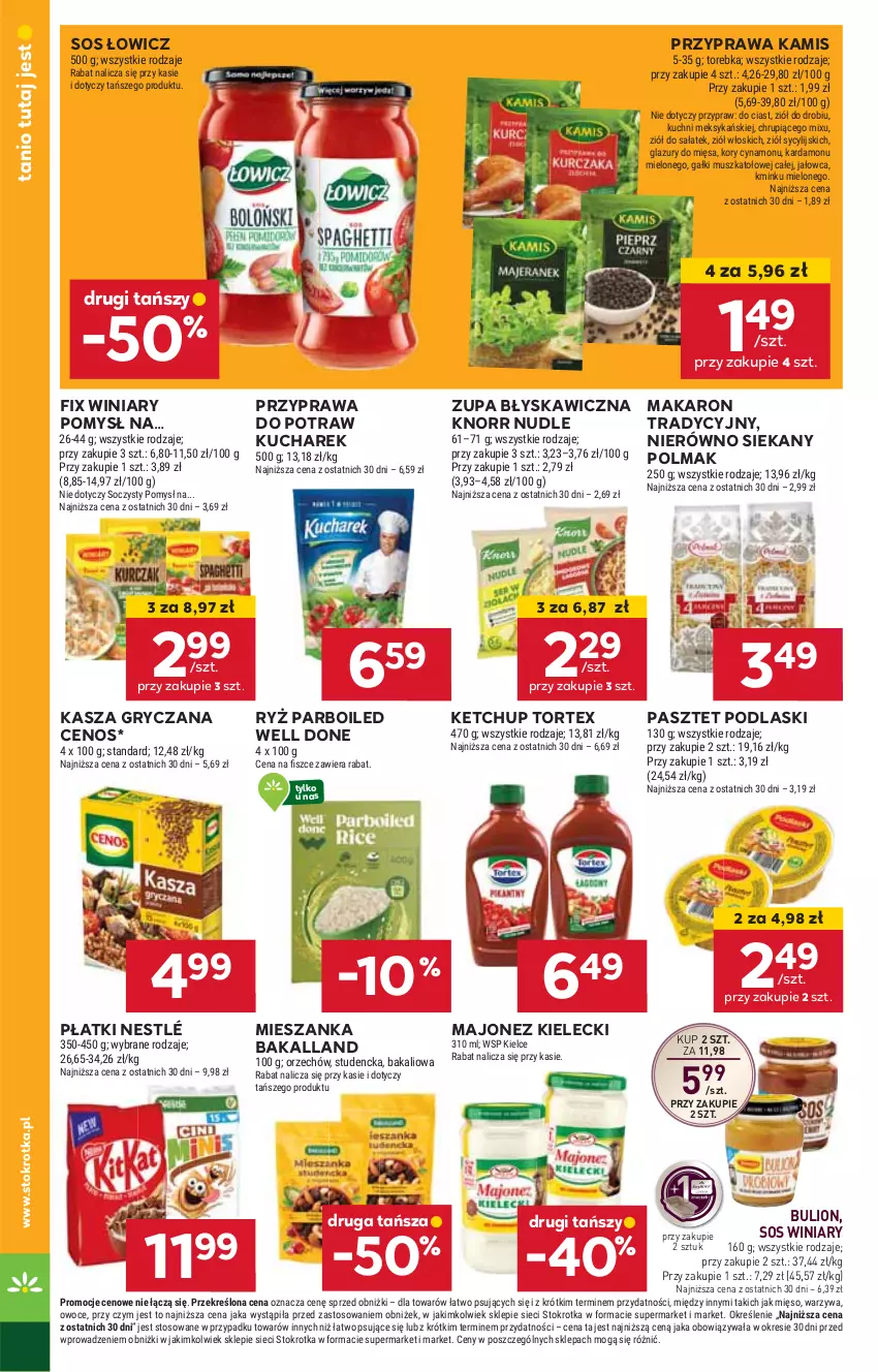 Gazetka promocyjna Stokrotka - Market - ważna 20.02 do 26.02.2025 - strona 12 - produkty: Bakalland, Bulion, Cenos, Gry, HP, Kamis, Kasza, Kasza gryczana, Ketchup, Knorr, Kucharek, Lion, Majonez, Makaron, Nestlé, Olma, Pasztet, Podlaski, Przyprawa do potraw, Ryż, Ryż parboiled, Sos, Winiary, Zupa