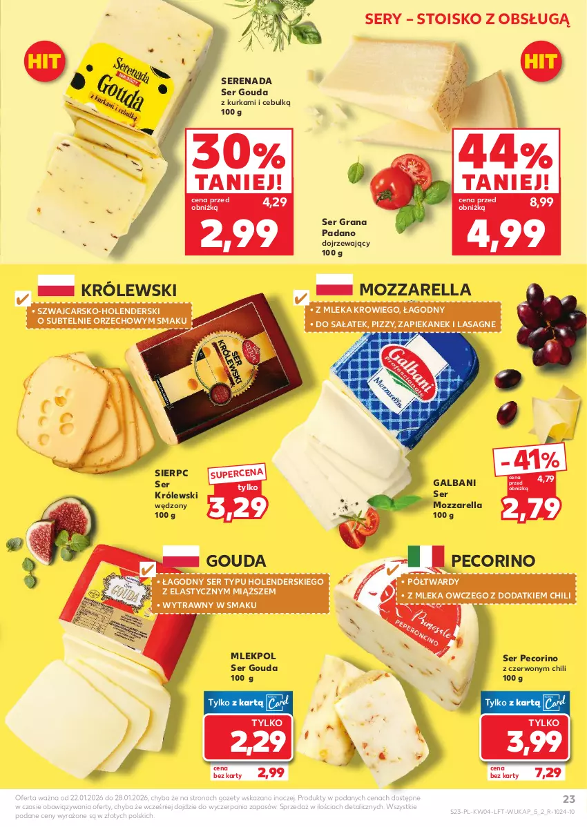 Gazetka promocyjna Kaufland - Gazetka tygodnia - ważna 22.01 do 28.01.2026 - strona 23 - produkty: Cars, Galbani, Gouda, Gra, Królewski, Lasagne, Mozzarella, Pecorino, Sałat, Ser