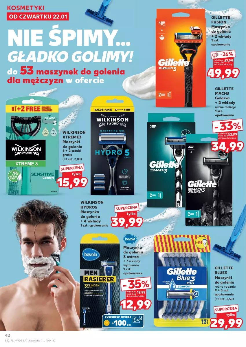 Gazetka promocyjna Kaufland - Gazetka tygodnia - ważna 22.01 do 28.01.2026 - strona 42 - produkty: Fusion, Gillette, Golarka, Gra, Mach3, Maszynka, Maszynka do golenia, Szynka