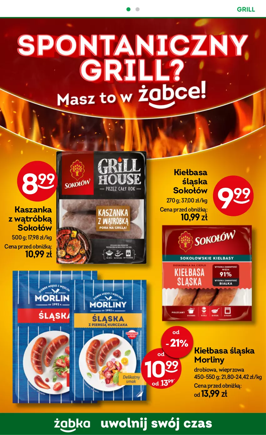 Gazetka promocyjna Żabka - ważna 22.05 do 04.06.2024 - strona 30 - produkty: Grill, Kasza, Kaszanka, Kiełbasa, Kiełbasa śląska, Morliny, Sok, Sokołów