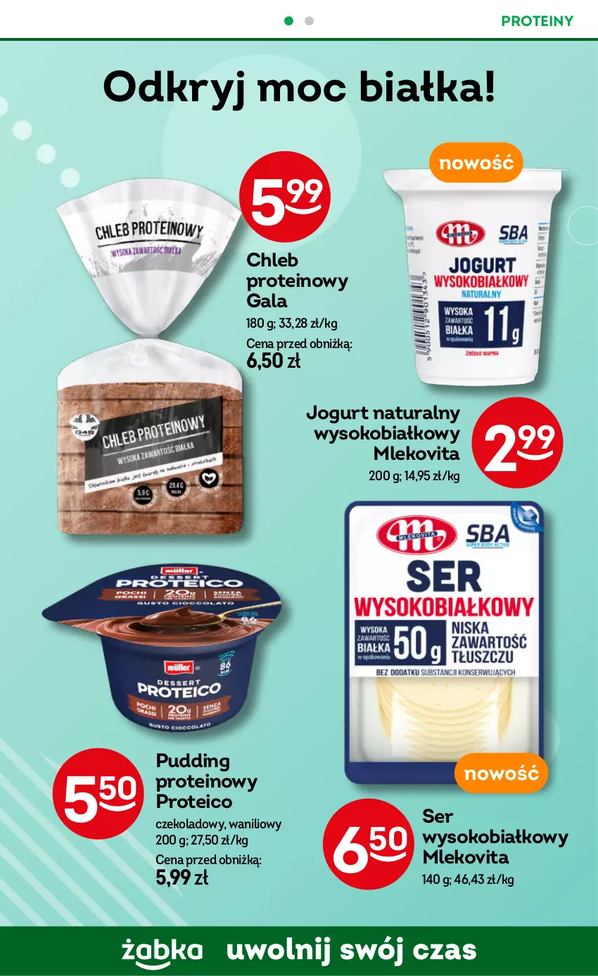 Gazetka promocyjna Żabka - ważna 22.05 do 04.06.2024 - strona 48 - produkty: Chleb, Chleb proteinowy, Gala, Jogurt, Jogurt naturalny, Mleko, Mlekovita, Pudding, Ser, Sok