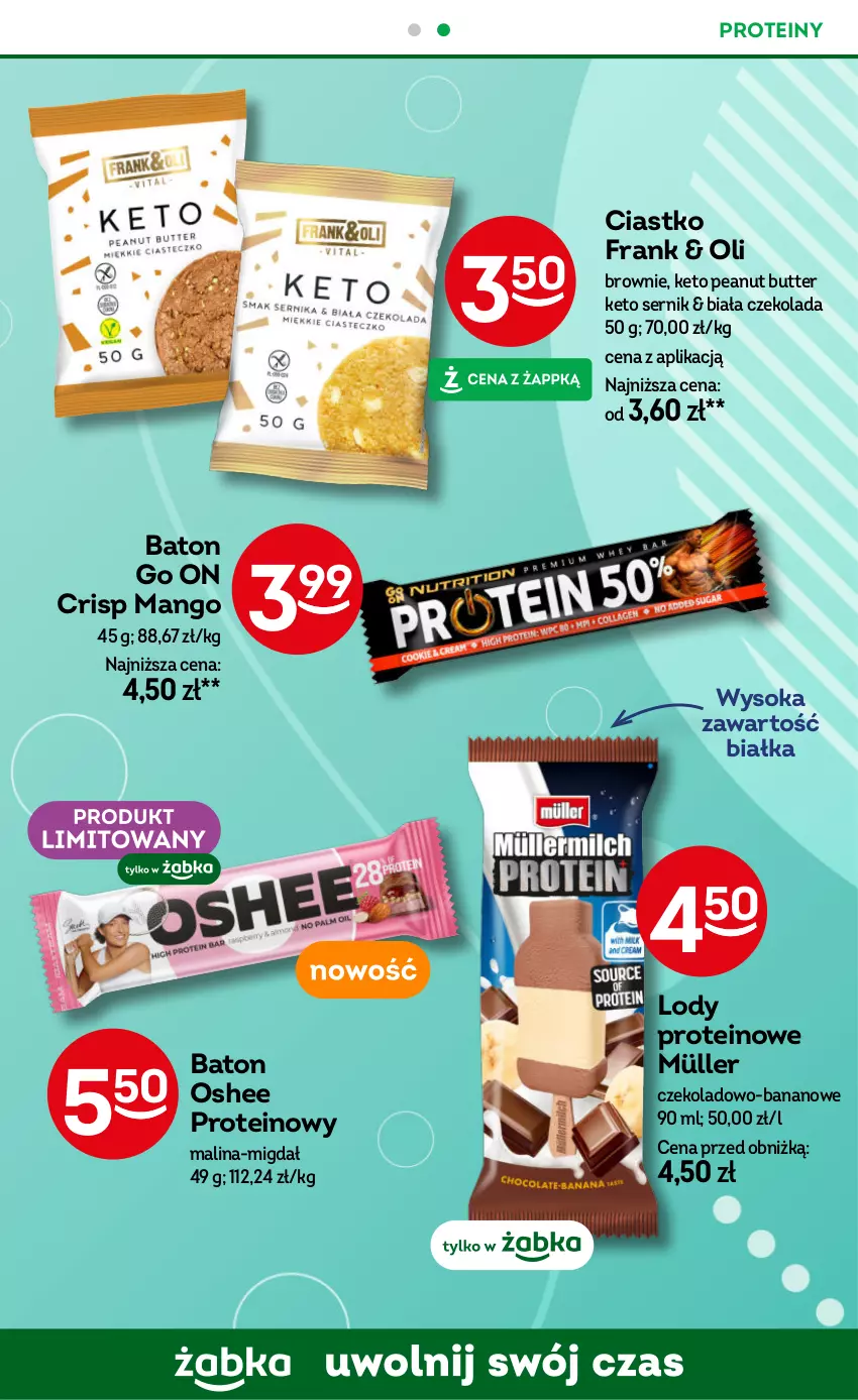 Gazetka promocyjna Żabka - ważna 22.05 do 04.06.2024 - strona 49 - produkty: Baton, Brownie, Czekolada, Lody, Mango, Müller, Oshee, Ser, Sok