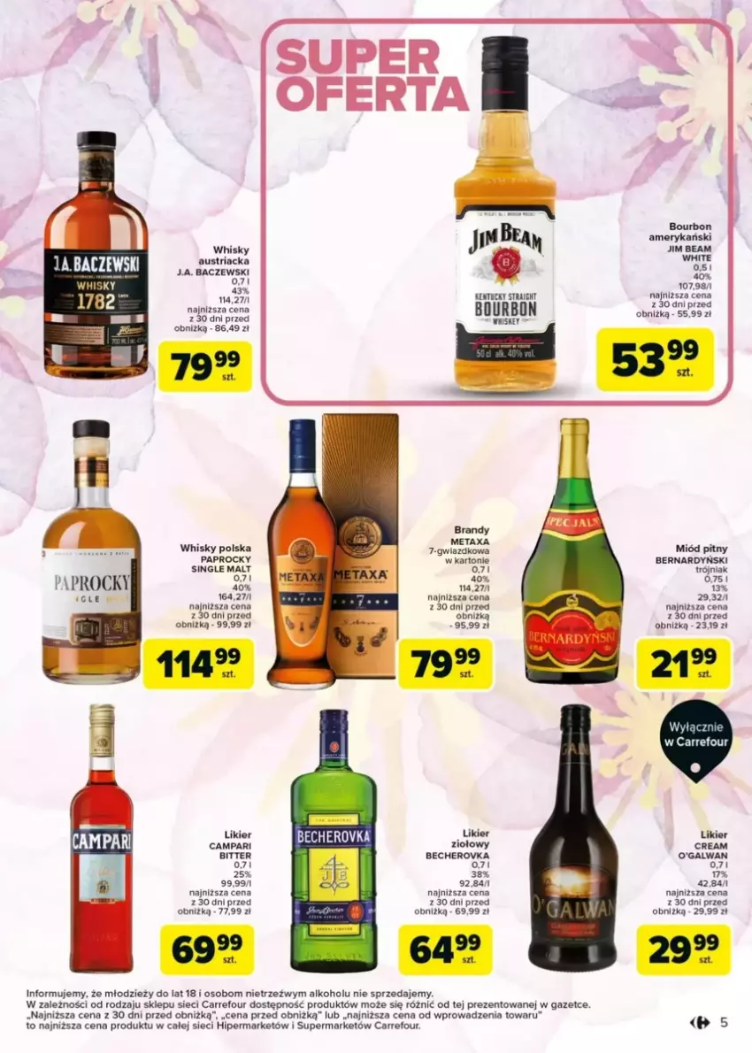 Gazetka promocyjna Carrefour - ważna 03.03 do 15.03.2025 - strona 8 - produkty: Bourbon, Brandy, Jim Beam, Likier, Metaxa, Miód, Miód pitny, Whisky