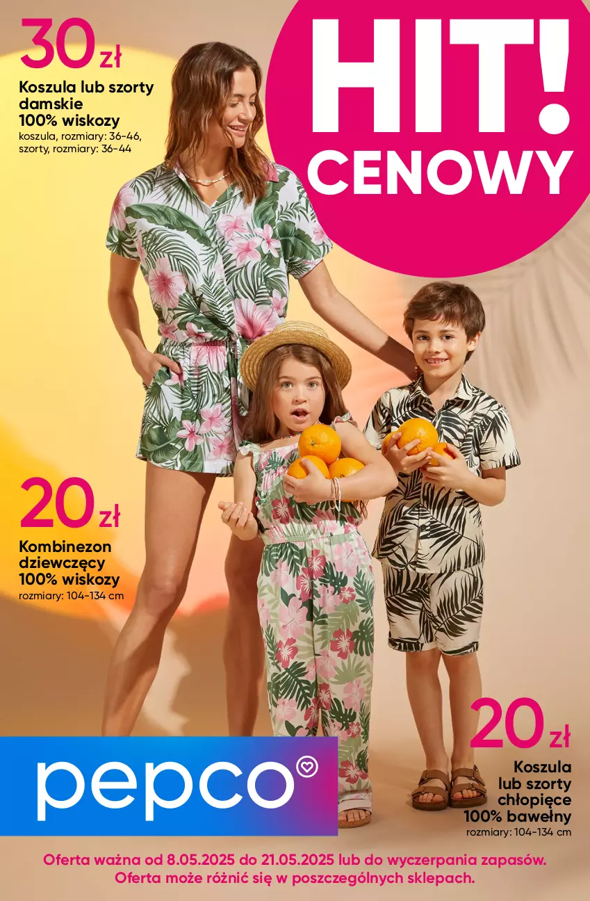 Gazetka promocyjna Pepco - Tropikalne wzory - ważna 08.05 do 21.05.2025 - strona 1 - produkty: Kombinezon, Kosz, Koszula, Szorty
