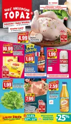 Gazetka promocyjna Topaz - Gazetka - Gazetka - ważna od 16.03 do 16.03.2022 - strona 1 - produkty: Piwo, Top, Sok, Sałata masłowa, Tyskie, Sałat, Lipton, Waga, Herbata, Masło, Hortex