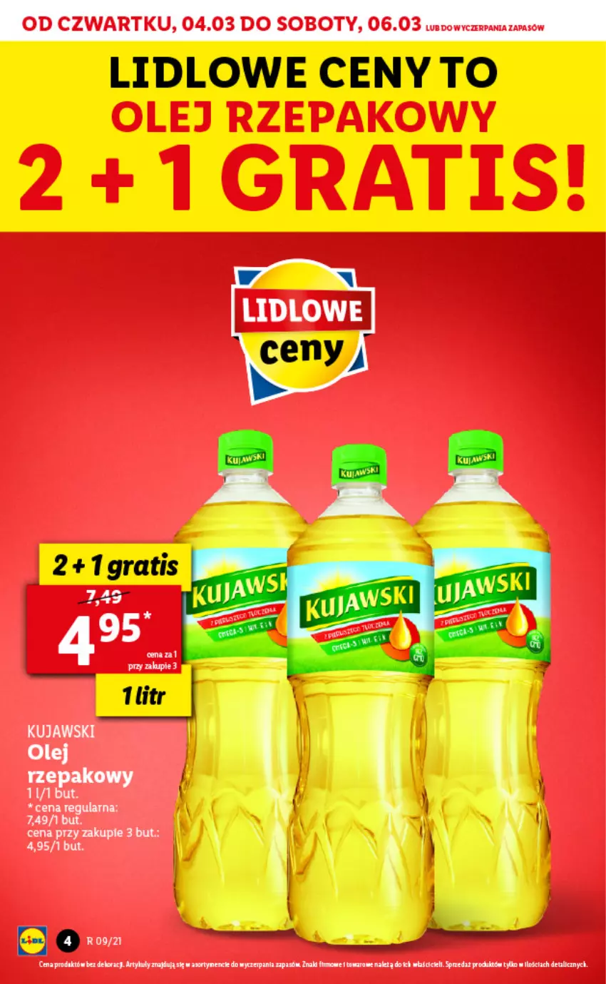 Gazetka promocyjna Lidl - GAZETKA - ważna 04.03 do 06.03.2021 - strona 4 - produkty: Kujawski, Olej, Ser