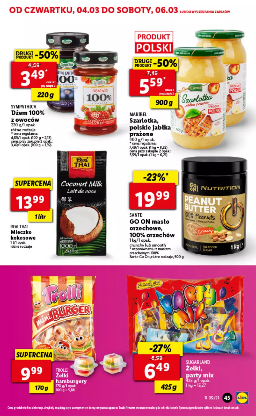 Gazetka promocyjna Lidl - GAZETKA - ważna 04.03 do 06.03.2021 - strona 45 - produkty: Dżem, Jabłka, Kokos, Masło, Sante, Szarlotka