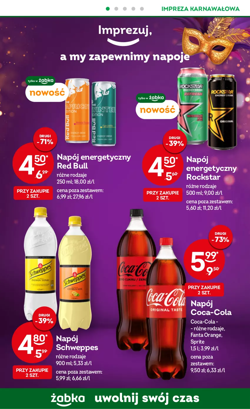 Gazetka promocyjna Żabka - ważna 08.02 do 14.02.2023 - strona 12 - produkty: Coca-Cola, Fa, Fanta, Napój, Napój energetyczny, Napoje, Red Bull, Schweppes, Sprite