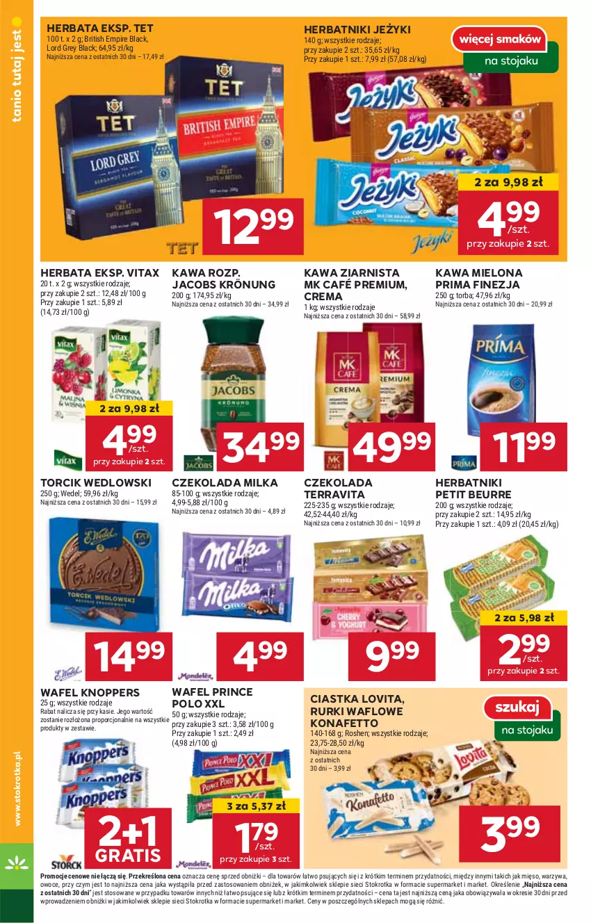 Gazetka promocyjna Stokrotka - Supermarket - ważna 03.10 do 09.10.2024 - strona 16 - produkty: Ciastka, Czekolada, Gra, Herbata, Herbatniki, Herbatniki Petit Beurre, HP, Jacobs, Jacobs Krönung, Jeżyki, Kawa, Kawa mielona, Kawa ziarnista, Knoppers, Lovi, Milka, Prima, Prince Polo, Rurki, Vitax