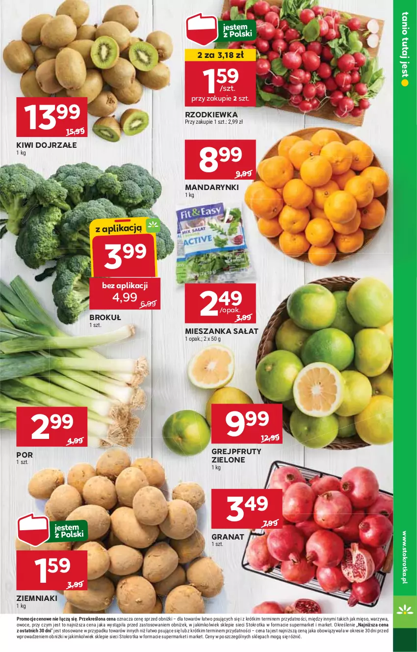 Gazetka promocyjna Stokrotka - Supermarket - ważna 03.10 do 09.10.2024 - strona 7 - produkty: Gra, Granat, Grejpfrut, HP, Kiwi, Mandarynki, Mieszanka sałat, Por, Rzodkiewka, Sałat, Ziemniaki