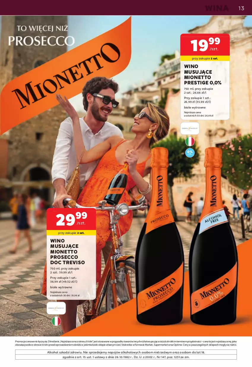 Gazetka promocyjna Stokrotka - W dobrym smaku! - ważna 11.06 do 08.07.2026 - strona 13 - produkty: Mionetto, Mus, Optima, Prosecco, Wino, Wino musujące