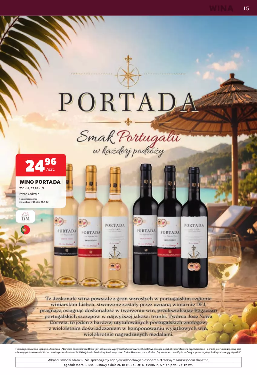 Gazetka promocyjna Stokrotka - W dobrym smaku! - ważna 11.06 do 08.07.2026 - strona 15 - produkty: Optima, Por, Portada, Wino