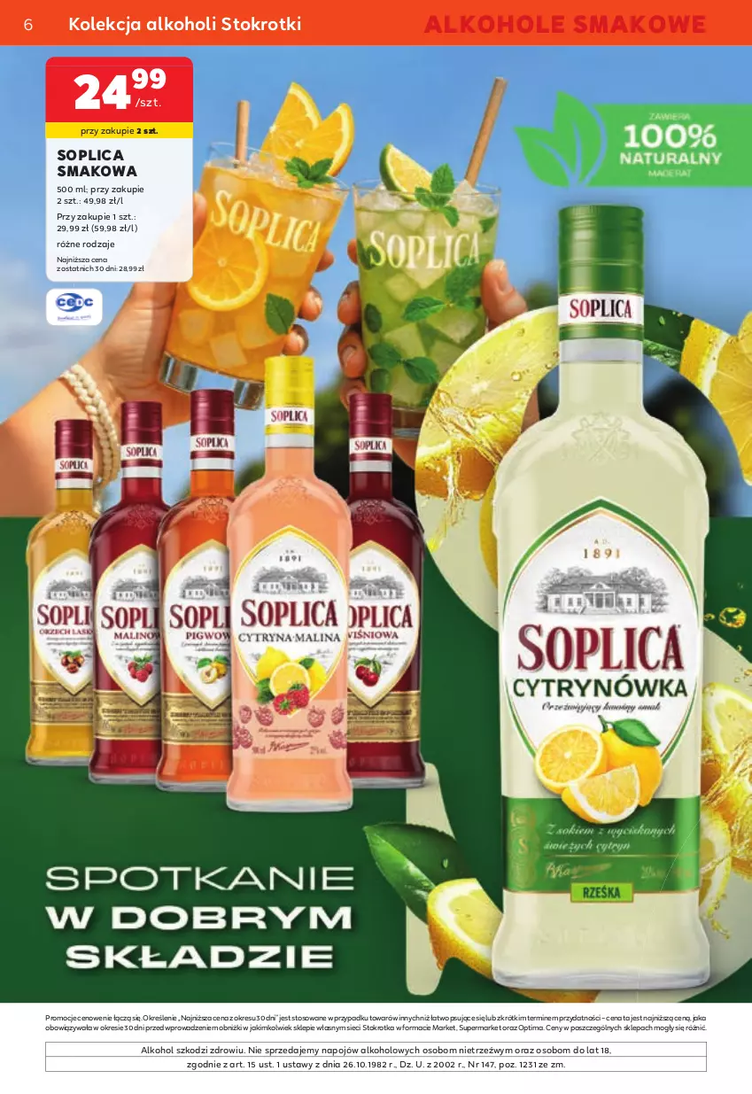 Gazetka promocyjna Stokrotka - W dobrym smaku! - ważna 11.06 do 08.07.2026 - strona 6 - produkty: Alkohole, Optima, Soplica