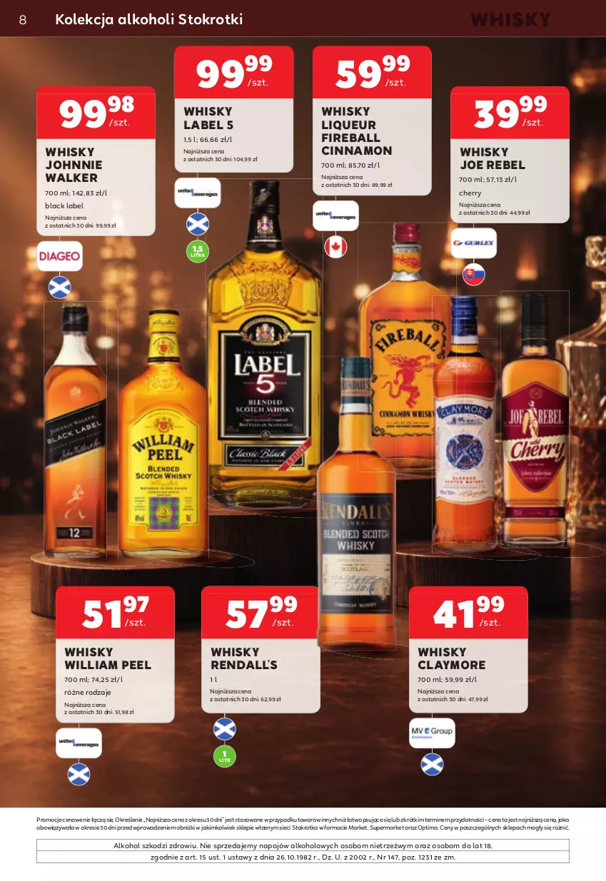 Gazetka promocyjna Stokrotka - W dobrym smaku! - ważna 11.06 do 08.07.2026 - strona 8 - produkty: Johnnie Walker, Lack, Optima, Whisky