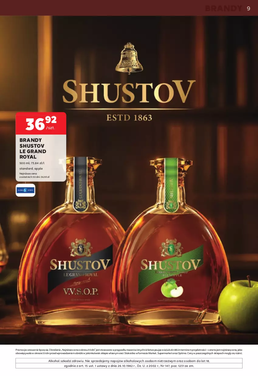 Gazetka promocyjna Stokrotka - W dobrym smaku! - ważna 11.06 do 08.07.2026 - strona 9 - produkty: Brandy, Gra, Optima
