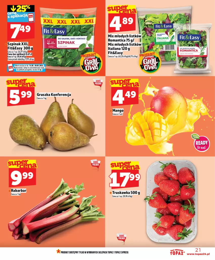 Gazetka promocyjna Topaz - Gazetka - ważna 14.05 do 20.05.2026 - strona 21 - produkty: Szpinak, Top
