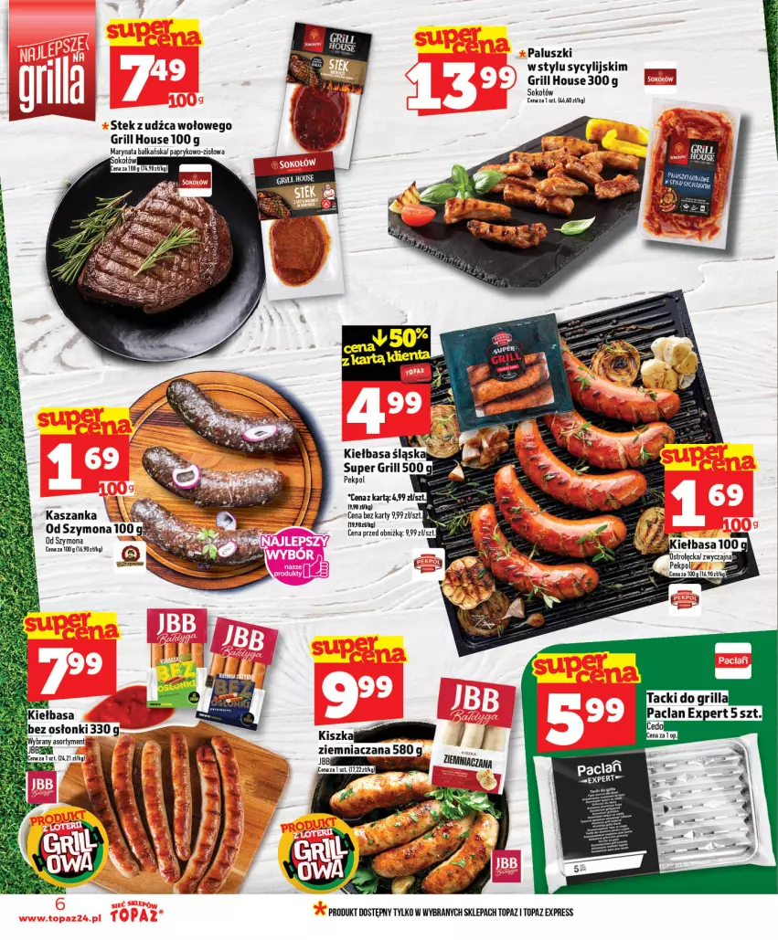 Gazetka promocyjna Topaz - Gazetka - ważna 14.05 do 20.05.2026 - strona 6 - produkty: Grill, Sok, Sokołów, Stek, Stek z udźca wołowego, Top