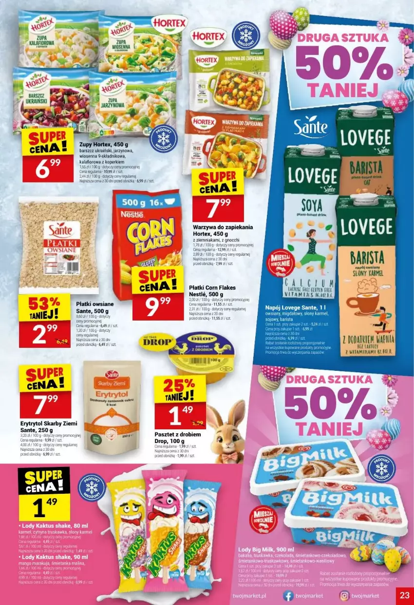 Gazetka promocyjna Twoj Market - ważna 19.03 do 25.03.2025 - strona 16 - produkty: Corn flakes, Hortex, Kalafior, Napój, Pasztet, Płatki owsiane, Sante, Warzywa