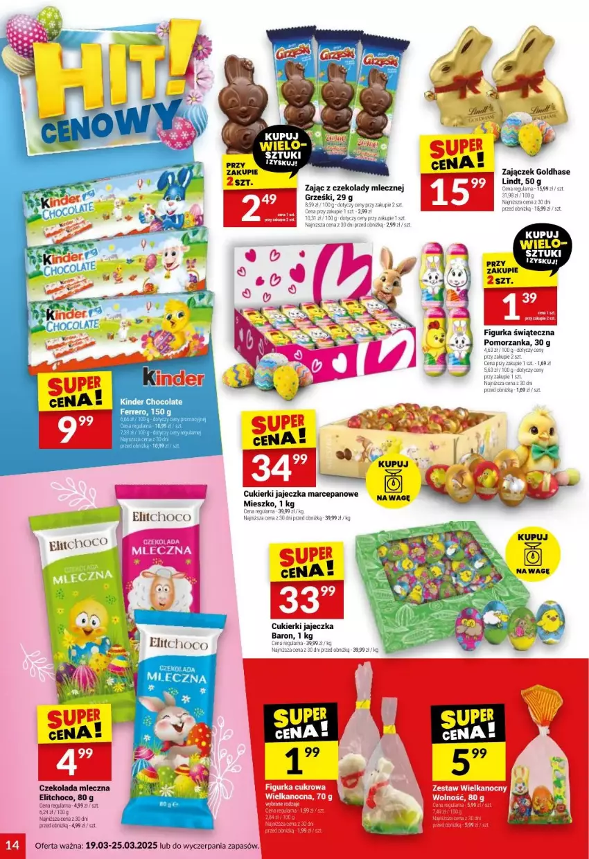 Gazetka promocyjna Twoj Market - ważna 19.03 do 25.03.2025 - strona 6 - produkty: Cukier, Cukierki, Czekolada, Czekolada mleczna, Ferrero, Lindt