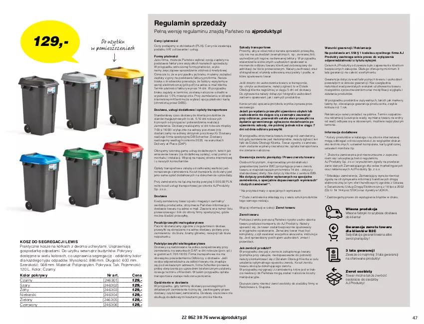 Gazetka promocyjna AJ Produkty - Biuro - ważna 01.01 do 31.03.2021 - strona 47 - produkty: Dres, Fa, Gin, Gra, Komputer, Kosz, Marker, Monitor, Mus, Piec, Pokrywa, Por, Sok, Sport, Telefon, Tera, Tran