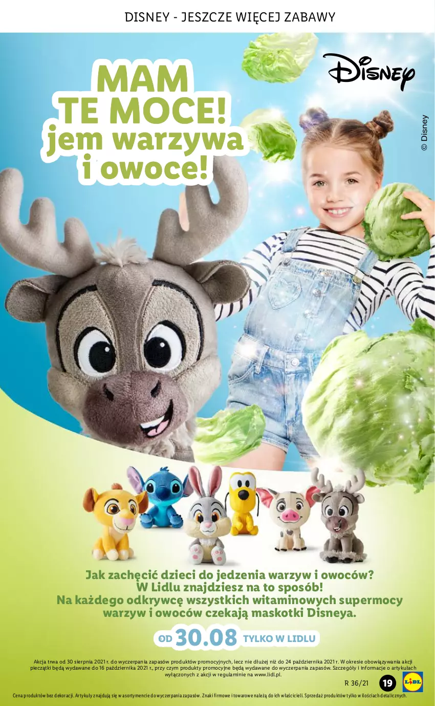 Gazetka promocyjna Lidl - GAZETKA - ważna 06.09 do 11.09.2021 - strona 19 - produkty: Disney, Dzieci, Owoce, Piec, Warzywa, Warzywa i owoce