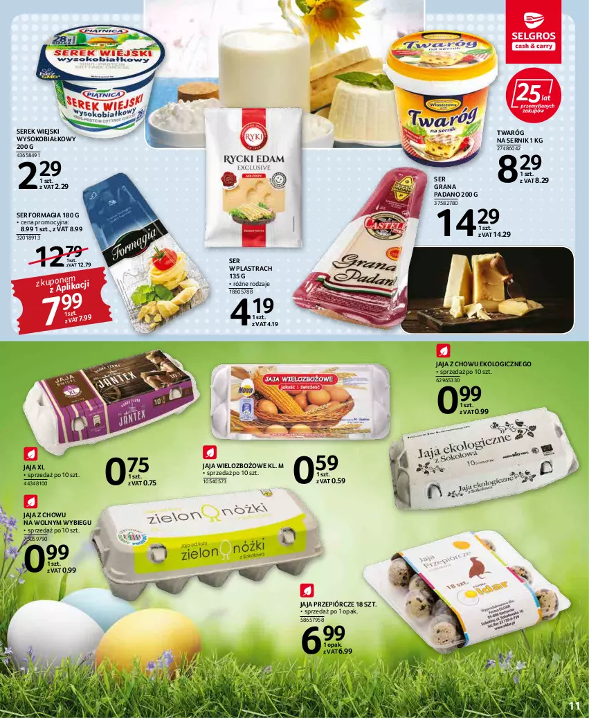 Gazetka promocyjna Selgros - Oferta spożywcza - ważna 31.03 do 06.04.2022 - strona 11 - produkty: Gra, Jaja, Ser, Serek, Serek wiejski, Sok, Twaróg