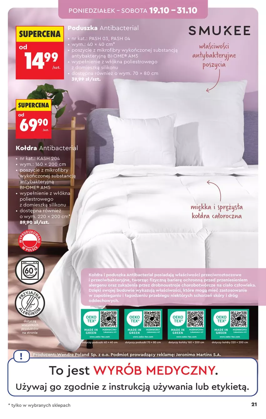 Gazetka promocyjna Biedronka - Okazje Tygodnia - ważna 17.10 do 31.10.2026 - strona 21 - produkty: Kołdra