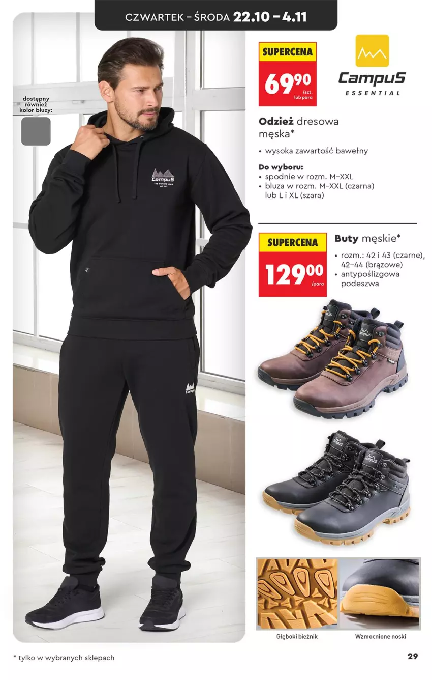 Gazetka promocyjna Biedronka - Okazje Tygodnia - ważna 17.10 do 31.10.2026 - strona 29 - produkty: Bieżnik, Bluza, Dres, Sok, Spodnie