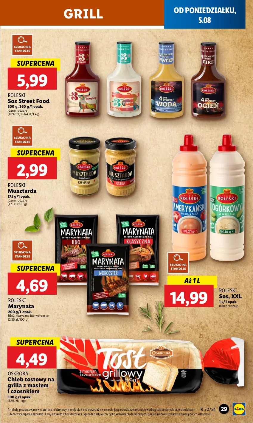 Gazetka promocyjna Lidl - GAZETKA - ważna 05.08 do 07.08.2024 - strona 31 - produkty: Chleb, Chleb tostowy, Grill, Mus, Musztarda, Sos