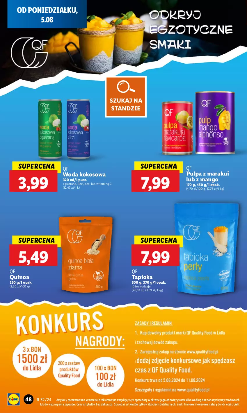 Gazetka promocyjna Lidl - GAZETKA - ważna 05.08 do 07.08.2024 - strona 52 - produkty: Kokos, Liczi, Mango, Quinoa, Woda