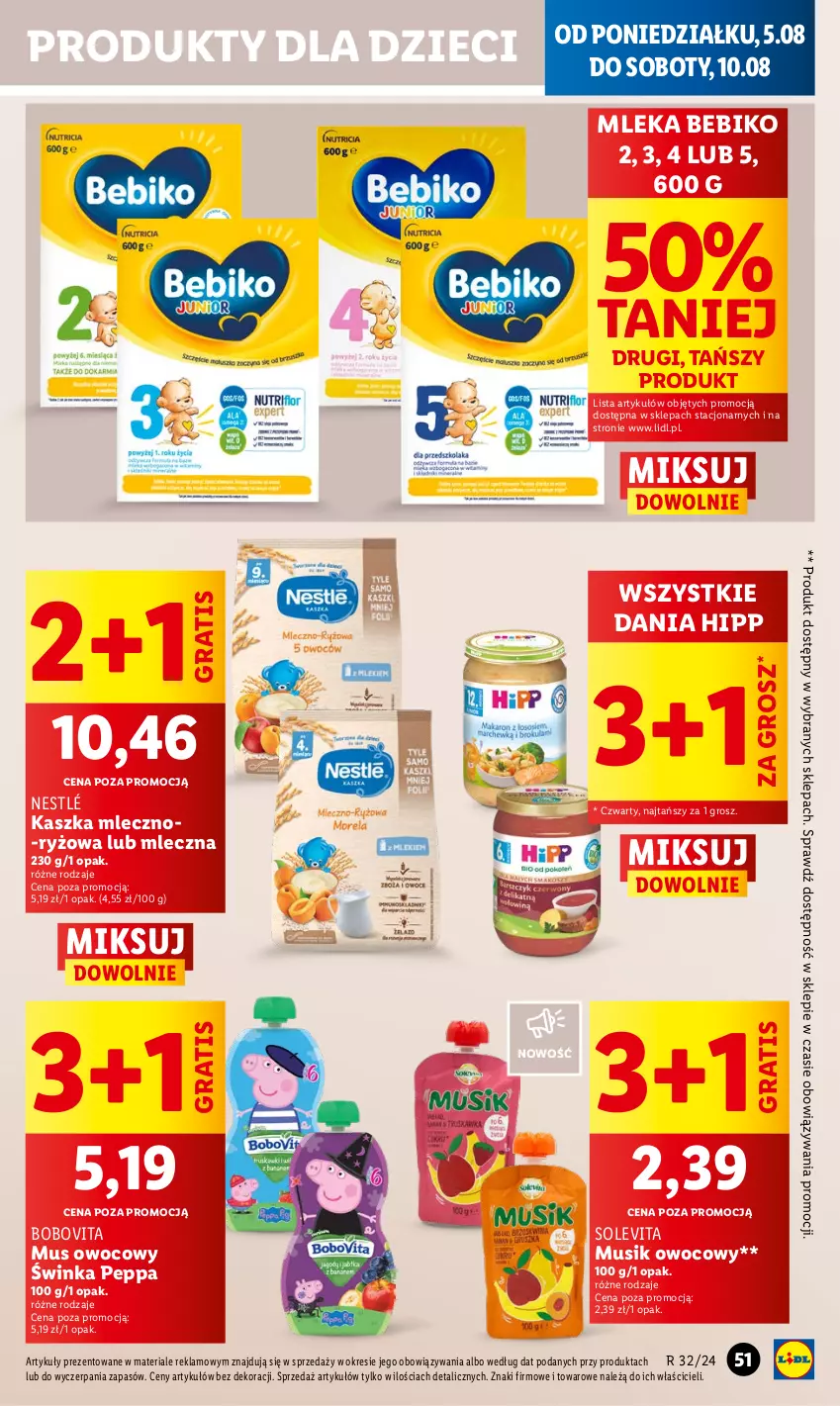 Gazetka promocyjna Lidl - GAZETKA - ważna 05.08 do 07.08.2024 - strona 55 - produkty: Bebiko, BoboVita, Dzieci, Gra, HiPP, Inka, Mus, Nestlé, Ryż